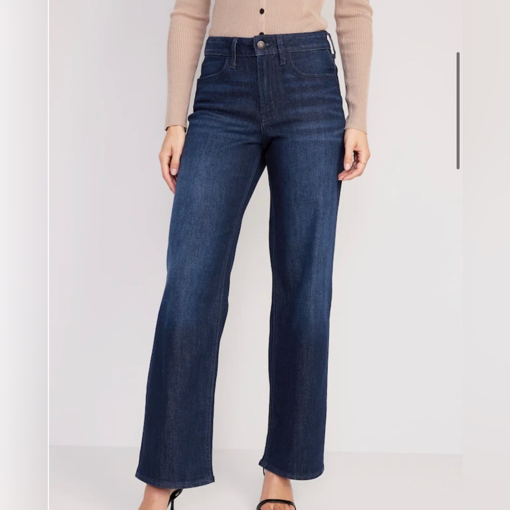 Old Navy Women’s High-Waisted Wow Wide-Leg Jeans, Size 22. Smoke & Pet F…